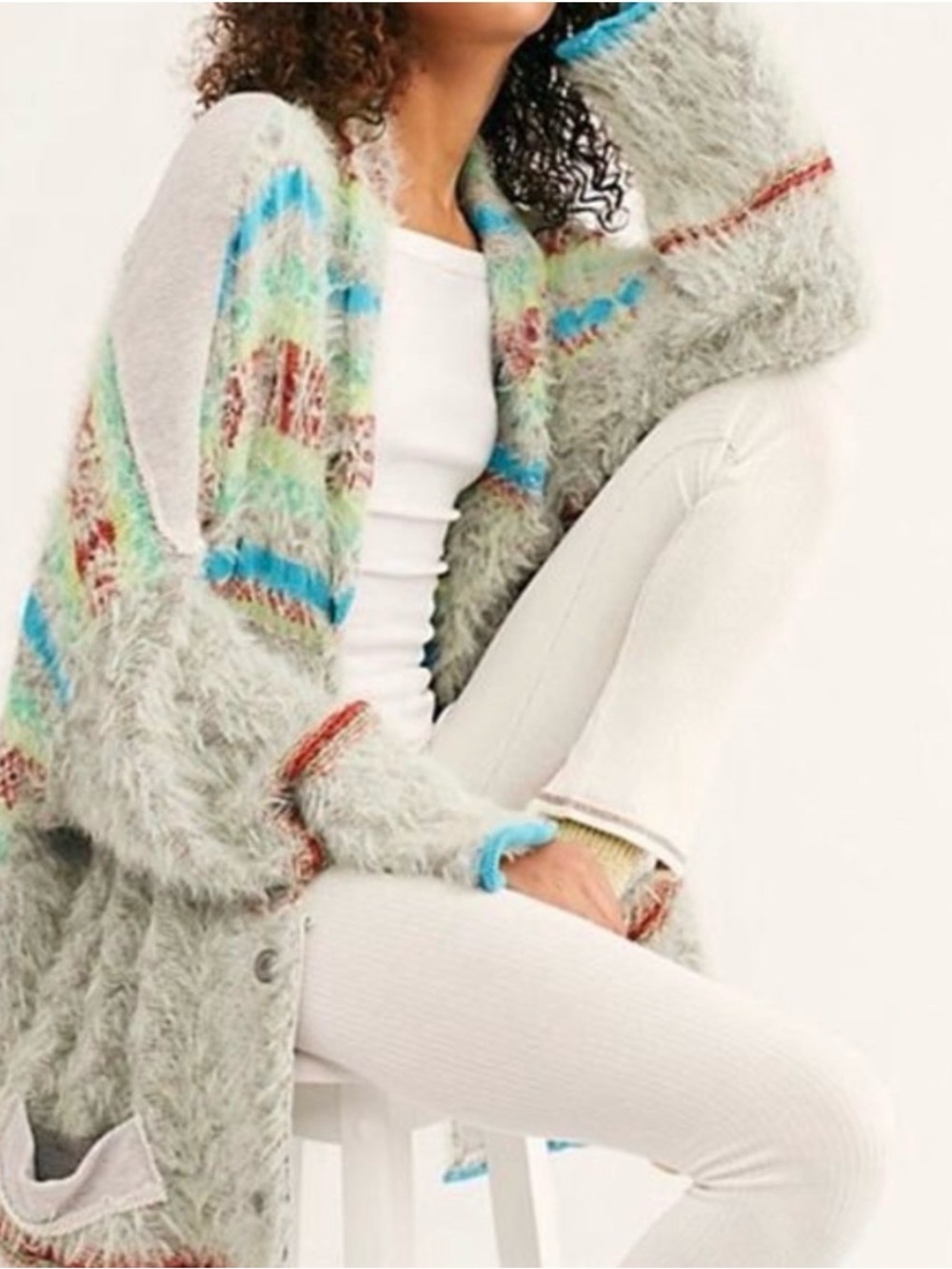 Free People Fair Weather Multicolor Striped Cardigan Size Large